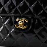 Vintage Square Classic Single Flap Bag Quilted Patent Mini