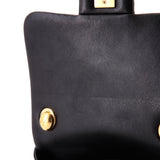 Oval Logo Chain Handle Flap Bag Quilted Lambskin Mini