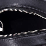 Round Clutch with Chain Camellia Goatskin Mini