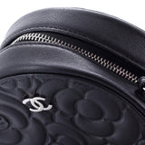 Round Clutch with Chain Camellia Goatskin Mini