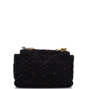 19 Flap Bag Quilted Tweed and Ribbon Large
