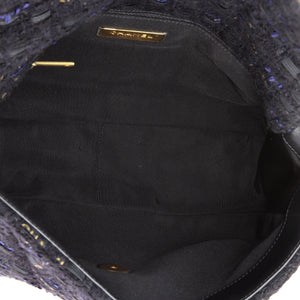 19 Flap Bag Quilted Tweed and Ribbon Large