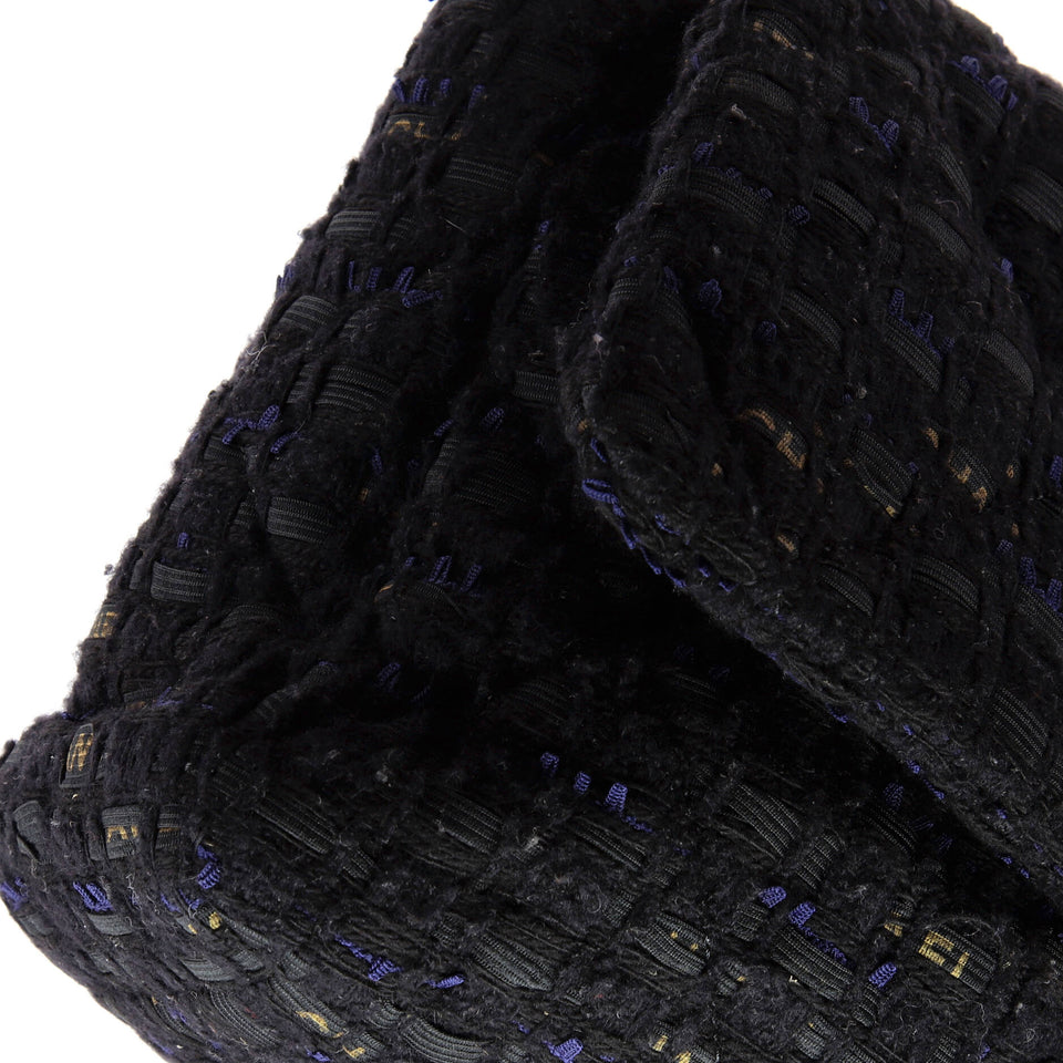 19 Flap Bag Quilted Tweed and Ribbon Large