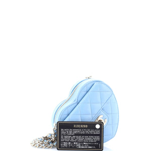CC in Love Heart Clutch with Chain Quilted Lambskin
