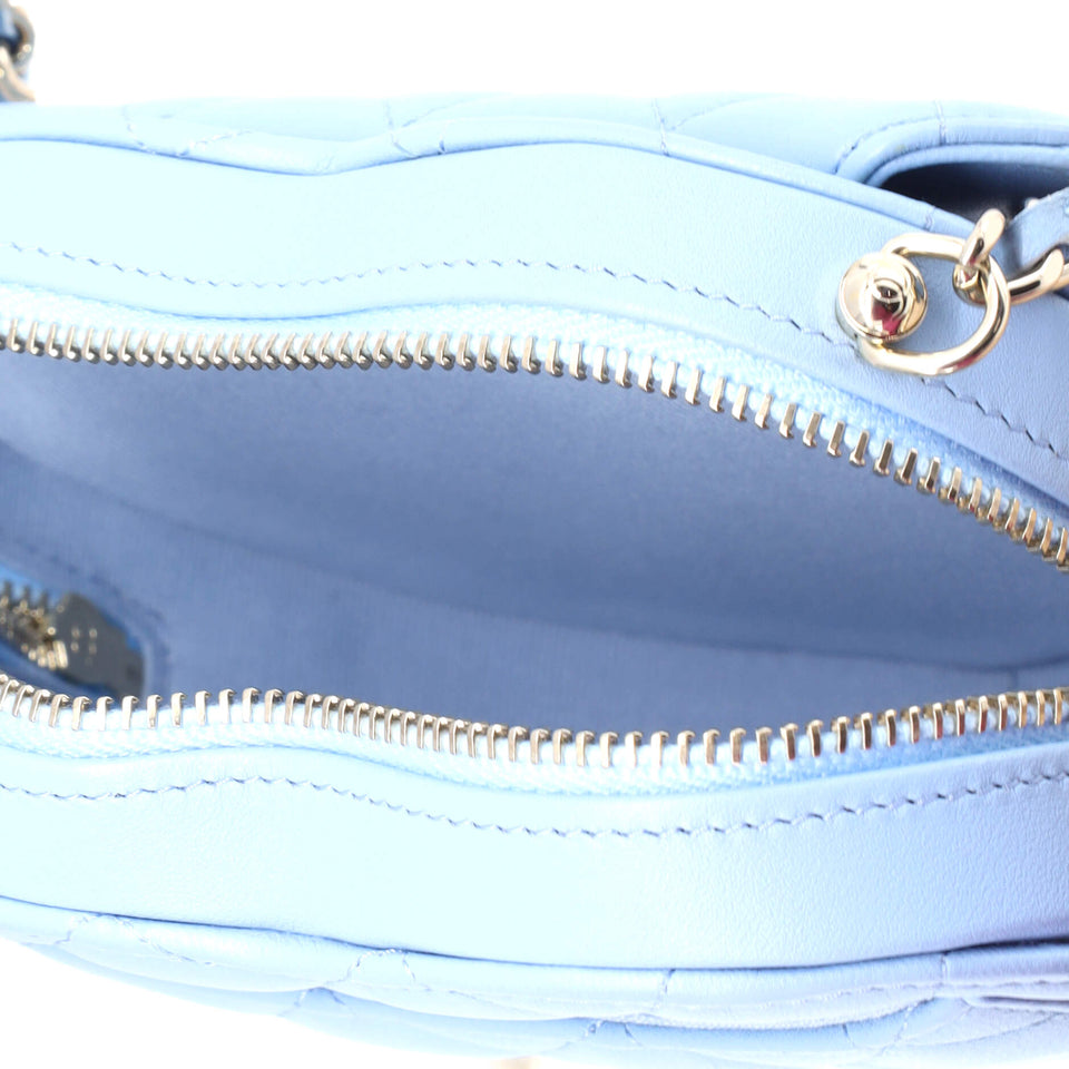 CC in Love Heart Clutch with Chain Quilted Lambskin