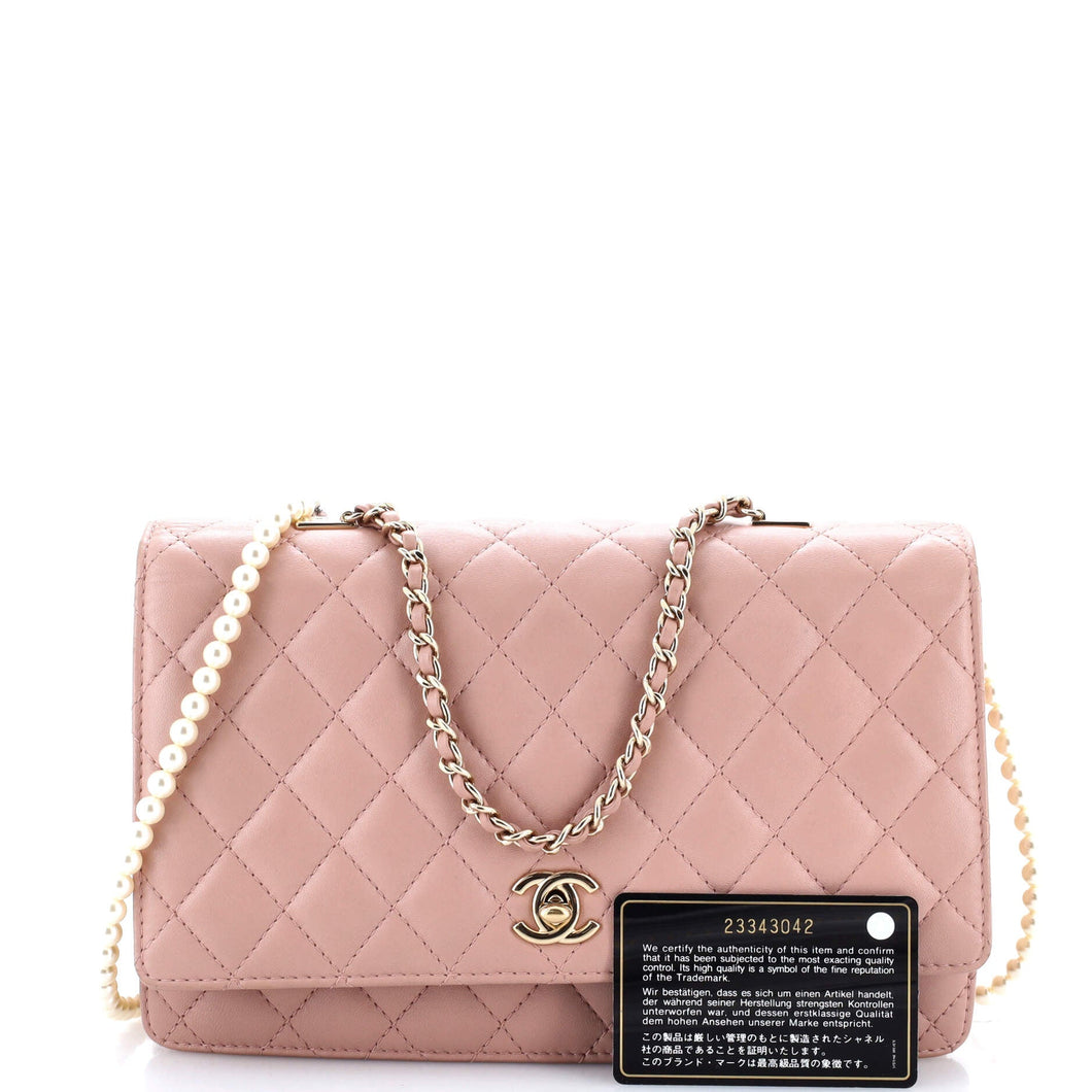Fantasy Pearls Flap Bag Quilted Lambskin Large