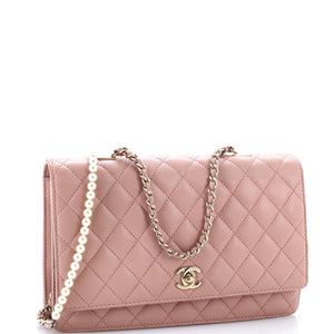 Fantasy Pearls Flap Bag Quilted Lambskin Large