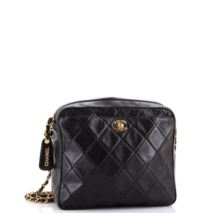 Vintage CC Pocket Camera Shoulder Bag Quilted Lambskin Medium