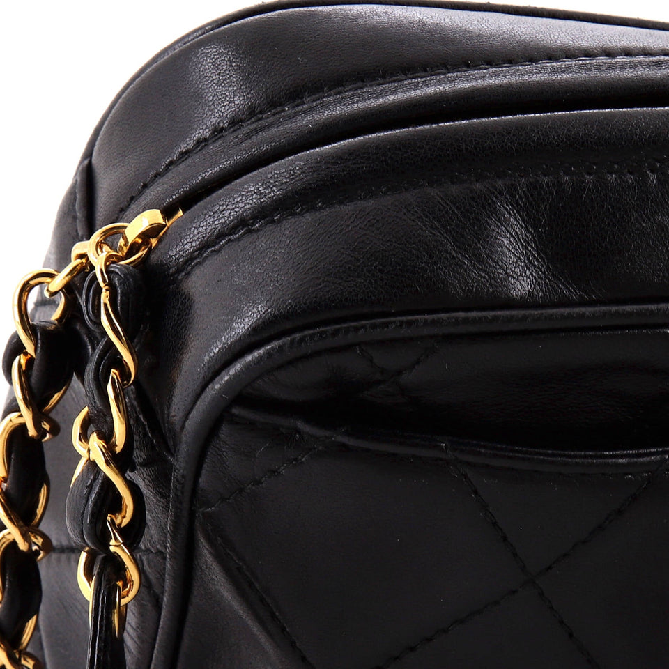 Vintage CC Pocket Camera Shoulder Bag Quilted Lambskin Medium
