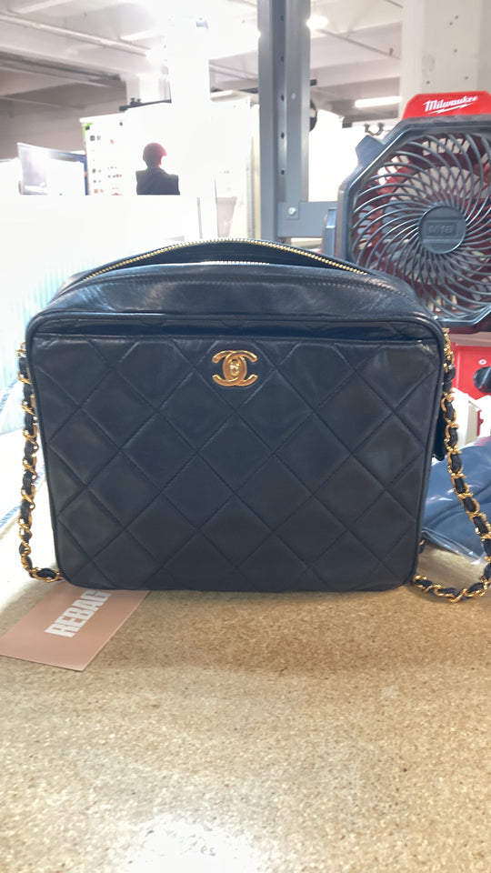Vintage CC Pocket Camera Shoulder Bag Quilted Lambskin Medium