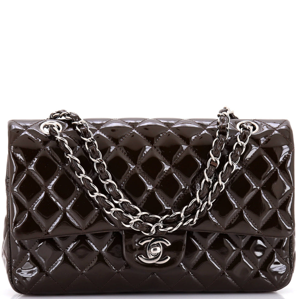 Classic Double Flap Bag Quilted Patent Medium