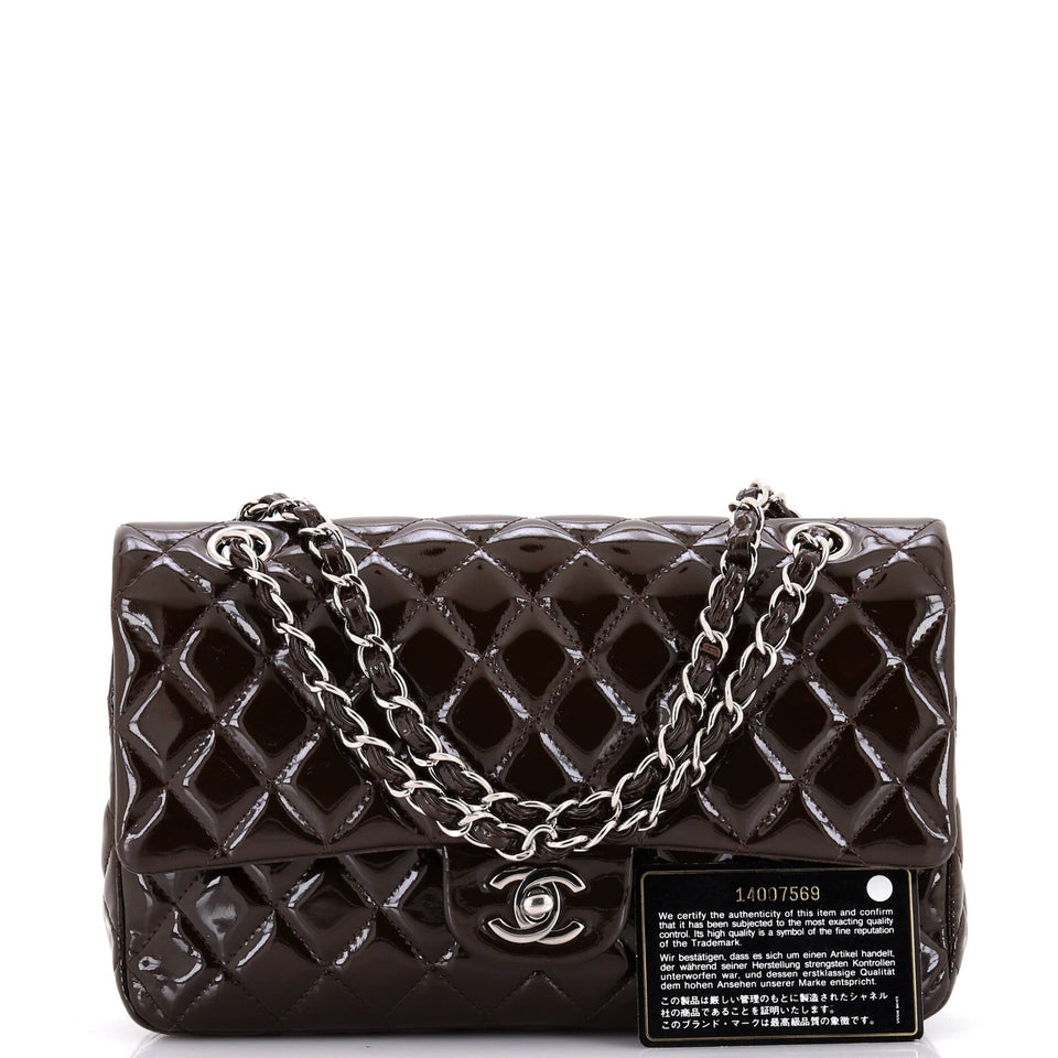 Classic Double Flap Bag Quilted Patent Medium