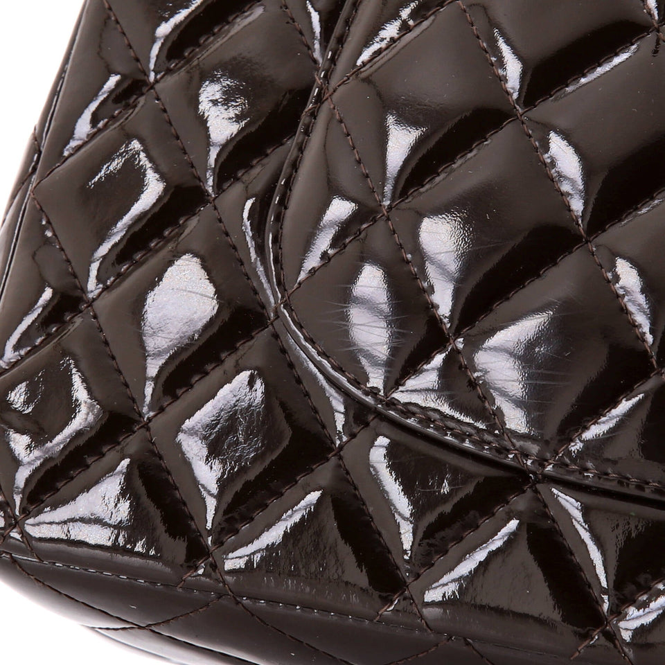 Classic Double Flap Bag Quilted Patent Medium