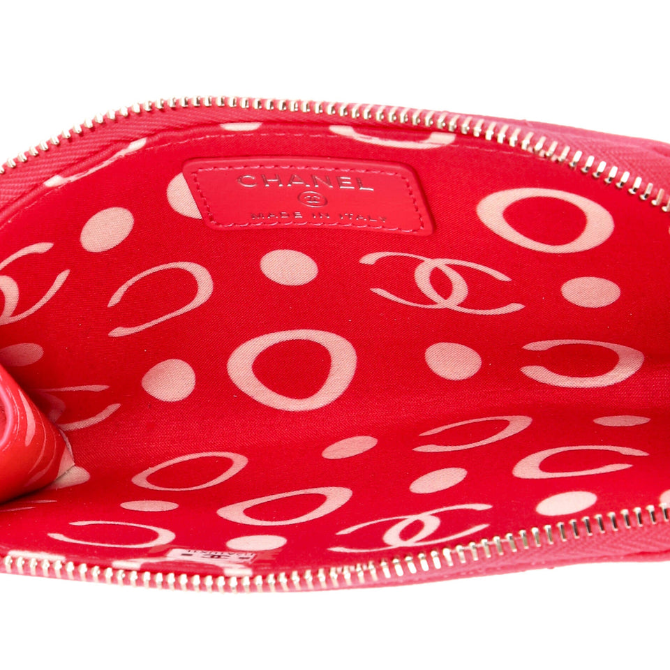CC Cut Out Coco Chanel Zip Around Card Holder Quilted Caviar