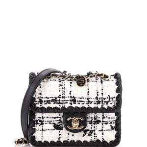 My Own Frame Flap Bag Quilted Tweed with Braided Calfskin Mini