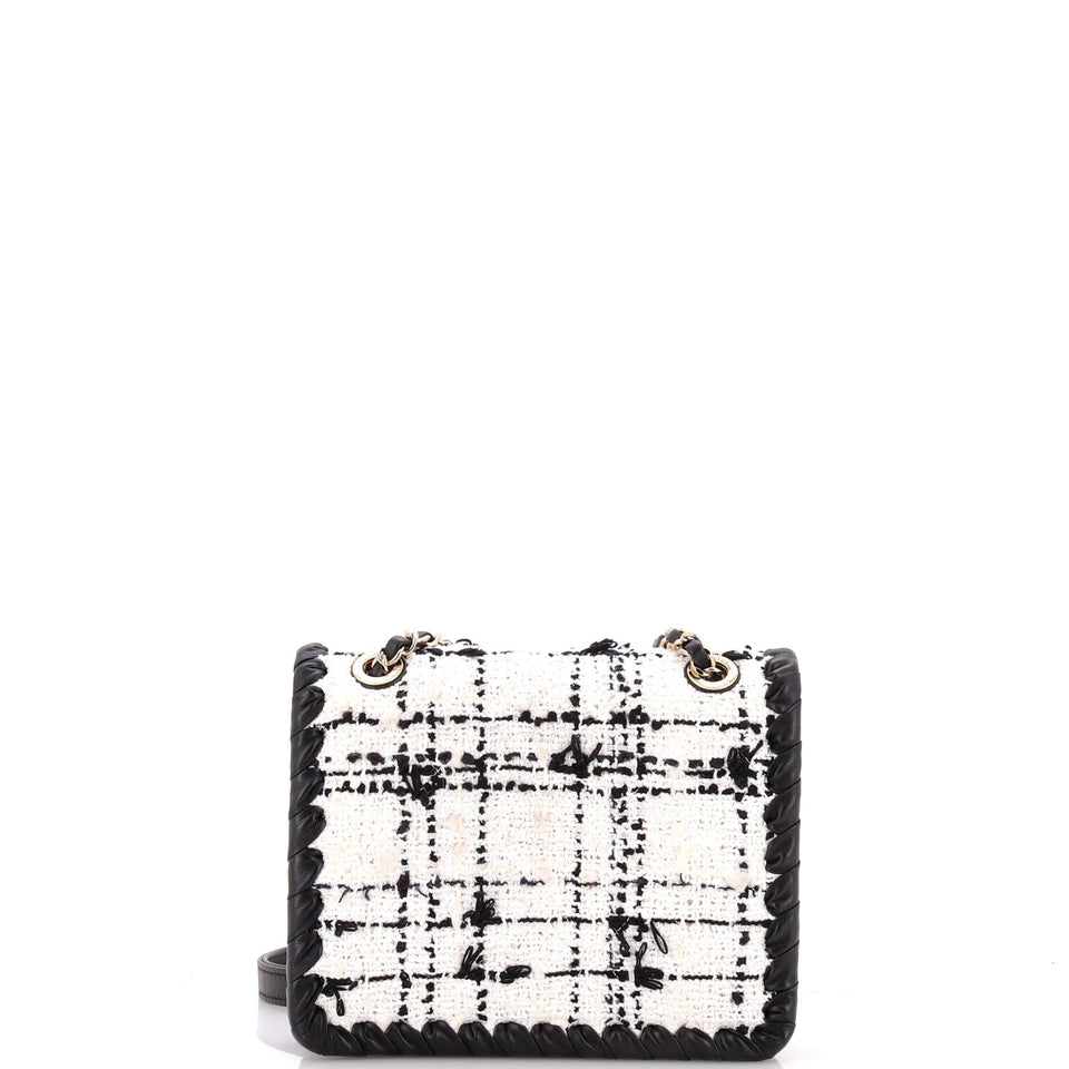 My Own Frame Flap Bag Quilted Tweed with Braided Calfskin Mini