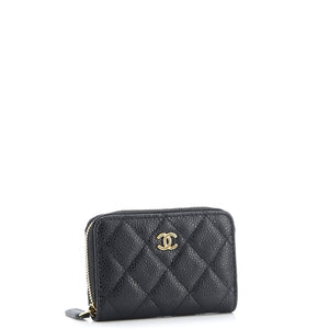 CC Zip Coin Purse Quilted Caviar Small