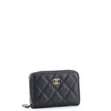 CC Zip Coin Purse Quilted Caviar Small