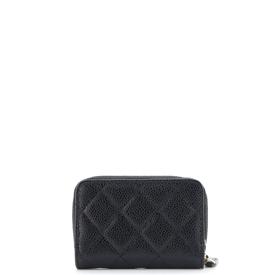 CC Zip Coin Purse Quilted Caviar Small