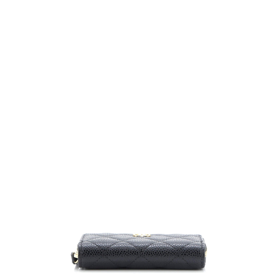 CC Zip Coin Purse Quilted Caviar Small