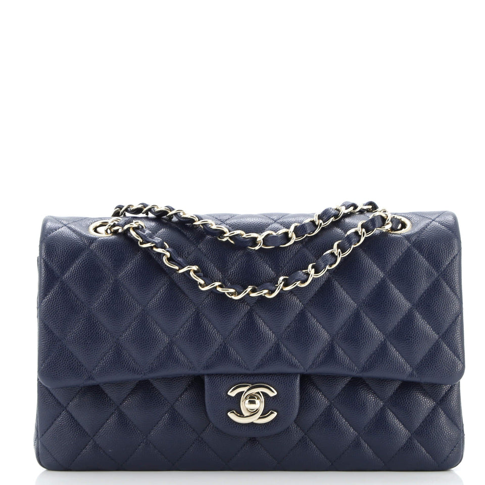 Classic Double Flap Bag Quilted Caviar Medium