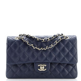 Classic Double Flap Bag Quilted Caviar Medium