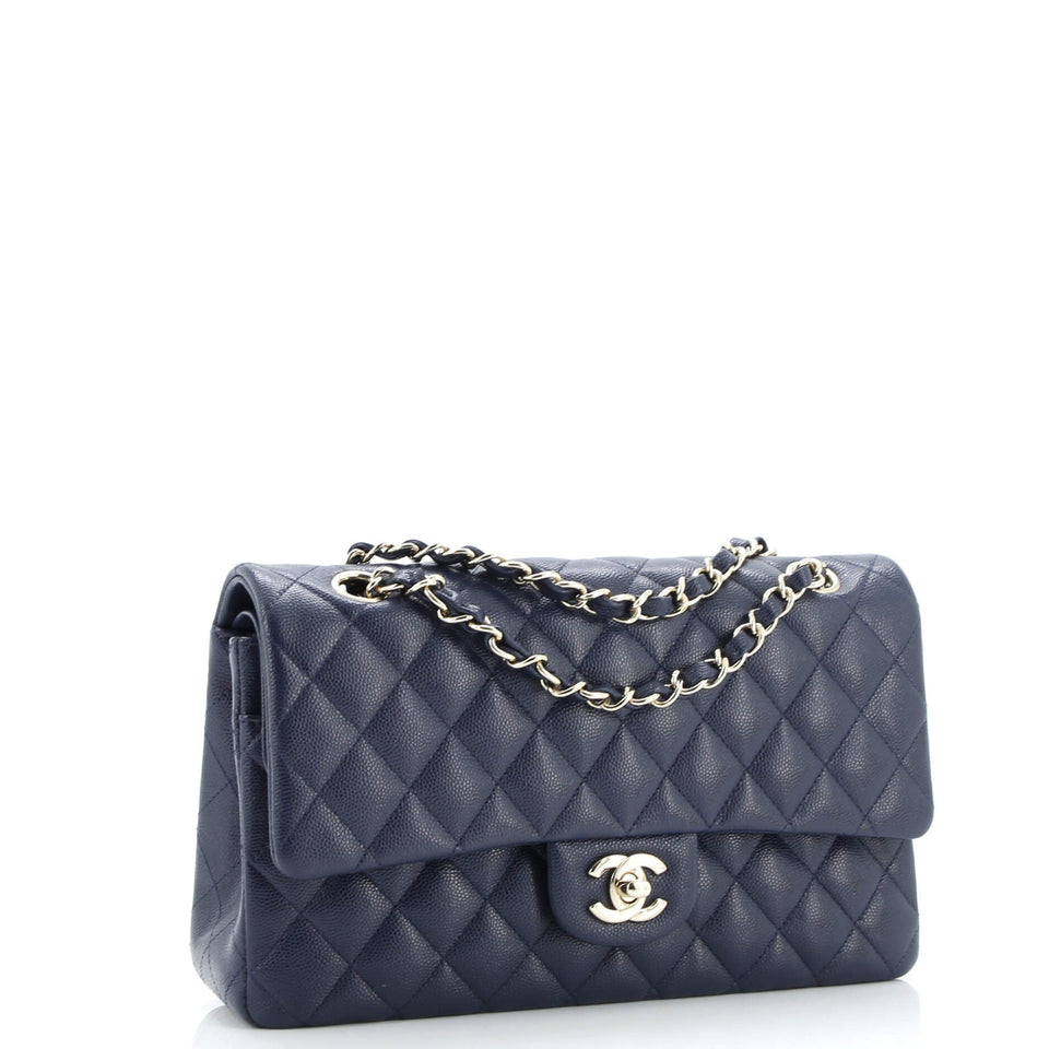 Classic Double Flap Bag Quilted Caviar Medium