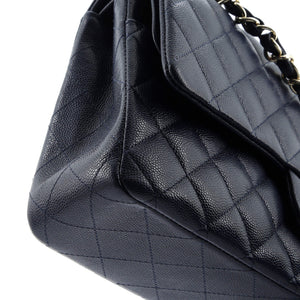 Classic Double Flap Bag Quilted Caviar Medium