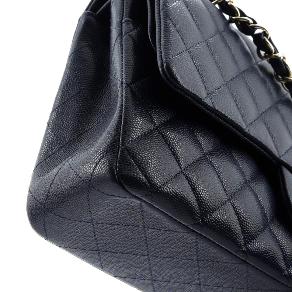 Classic Double Flap Bag Quilted Caviar Medium