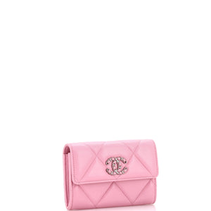 19 Flap Wallet Quilted Lambskin Small