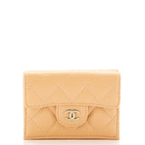 Classic Trifold Flap Wallet Quilted Lambskin Small