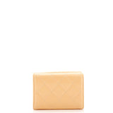 Classic Trifold Flap Wallet Quilted Lambskin Small