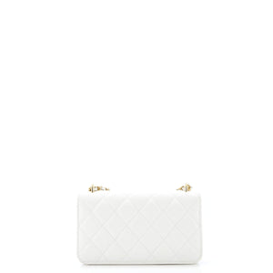 Pocket Twins Clutch with Chain Quilted Caviar