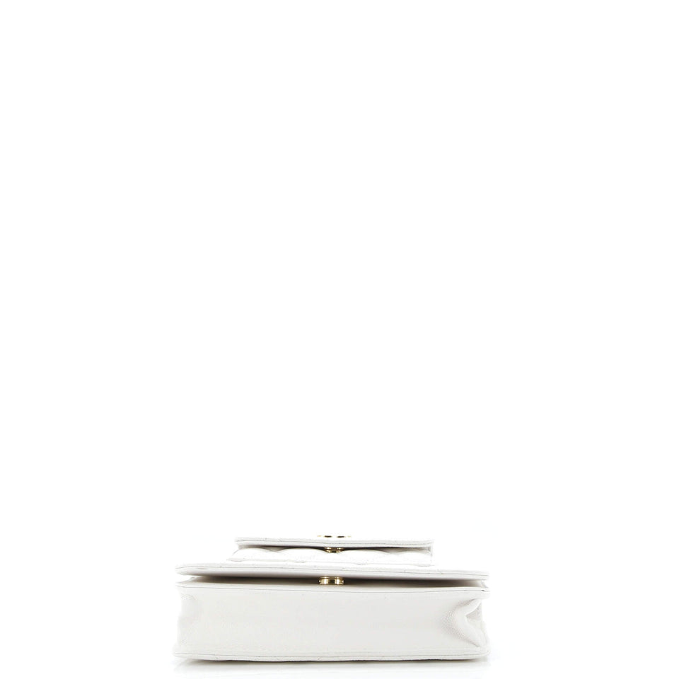 Pocket Twins Clutch with Chain Quilted Caviar