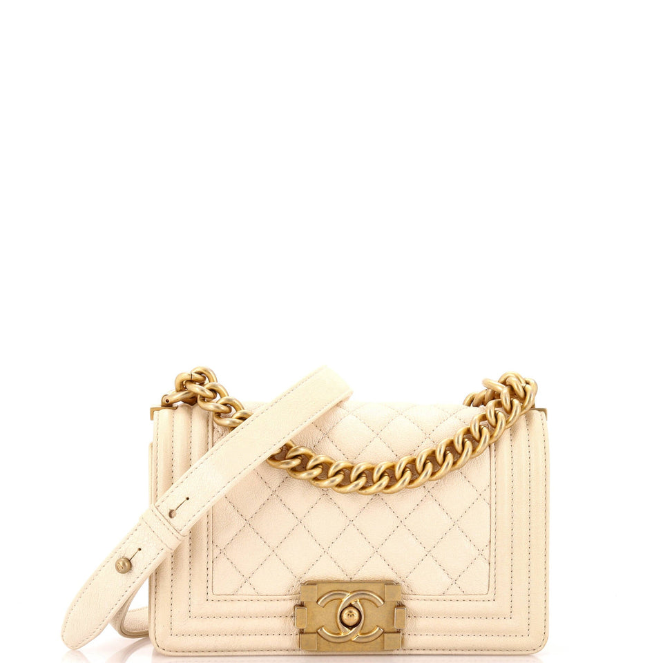 Boy Flap Bag Quilted Caviar Small