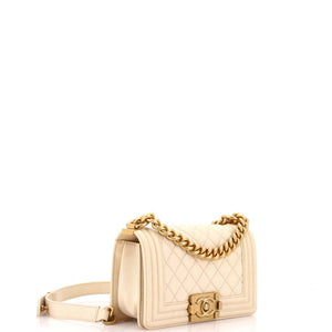 Boy Flap Bag Quilted Caviar Small