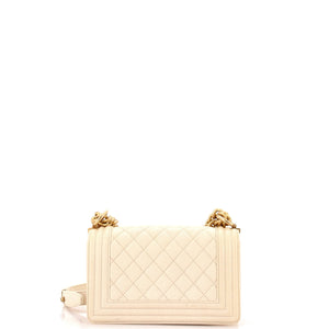 Boy Flap Bag Quilted Caviar Small