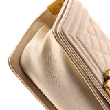 Boy Flap Bag Quilted Caviar Small