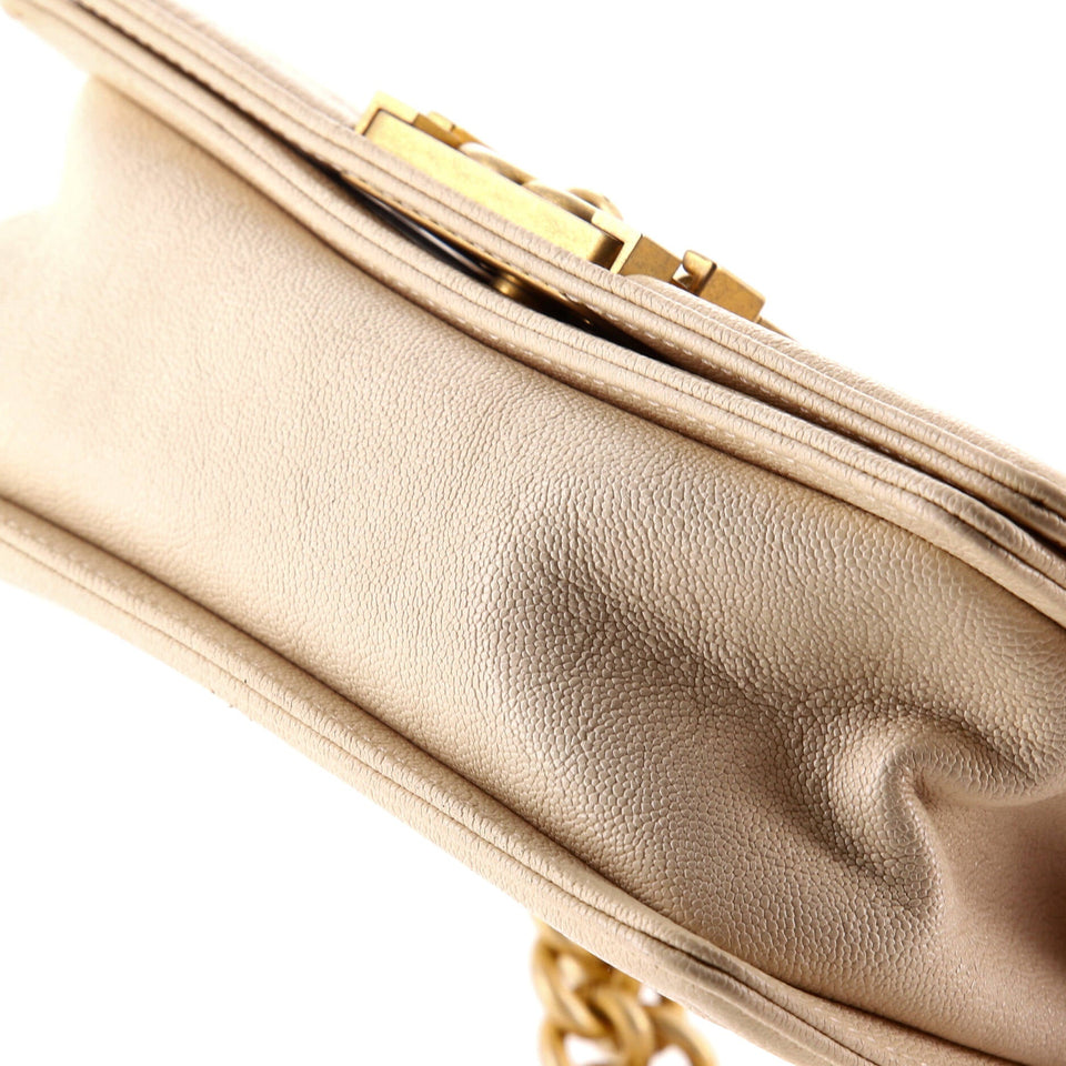 Boy Flap Bag Quilted Caviar Small