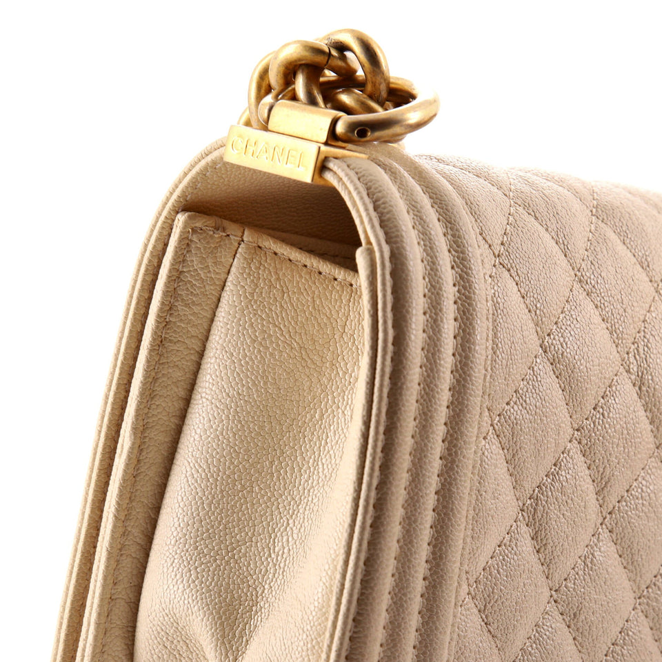Boy Flap Bag Quilted Caviar Small