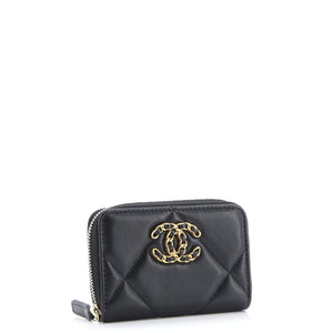 19 Zip Coin Purse Quilted Leather