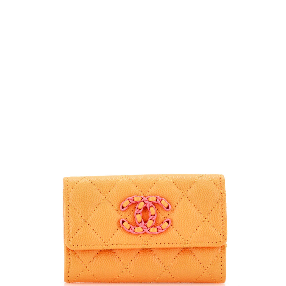 Woven CC Flap Card Case Quilted Cavier