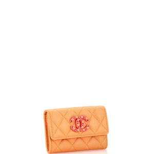 Woven CC Flap Card Case Quilted Cavier