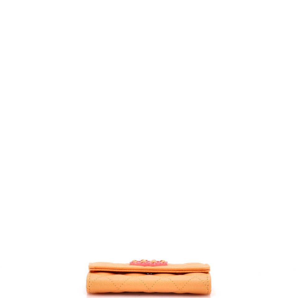 Woven CC Flap Card Case Quilted Cavier