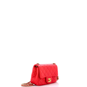 Pearl Crush Square Flap Bag Quilted Lambskin Mini