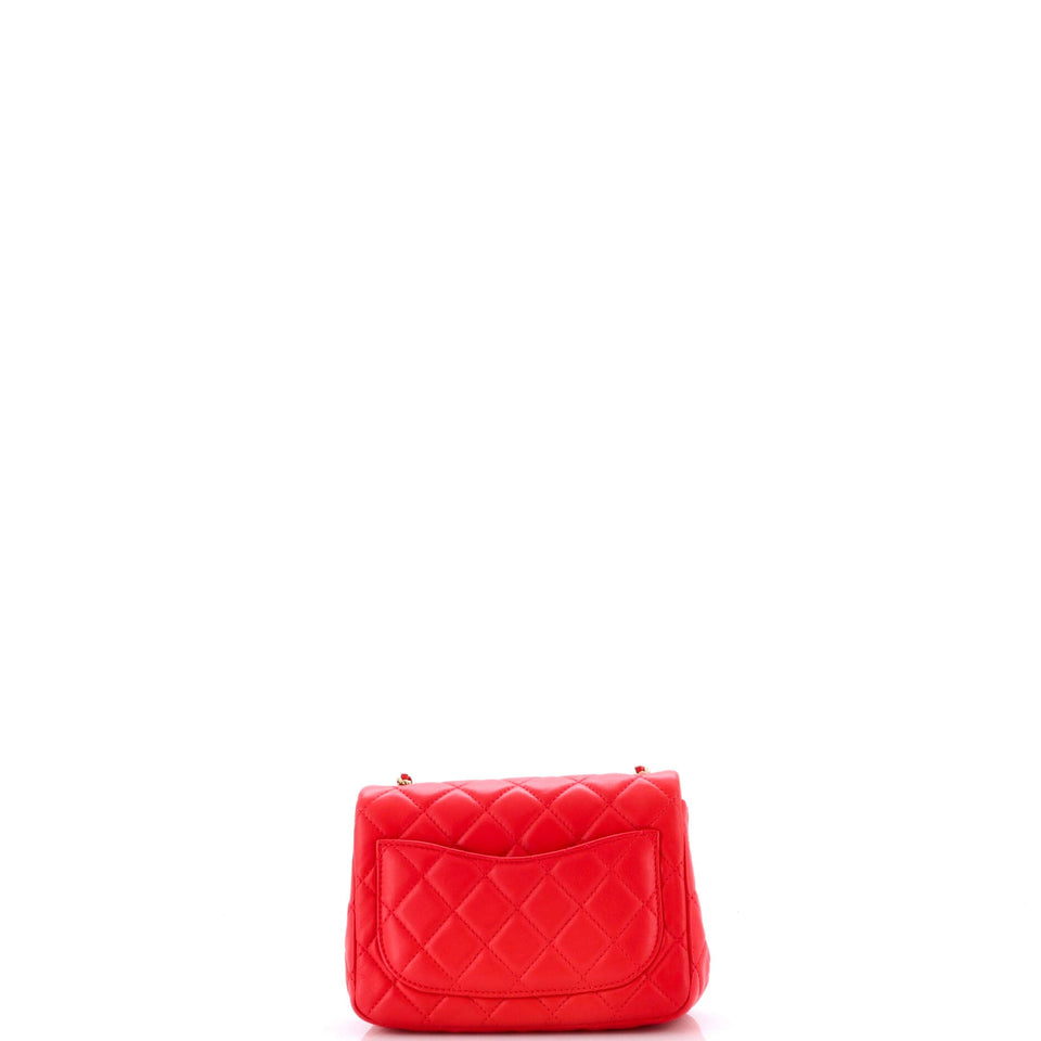 Pearl Crush Square Flap Bag Quilted Lambskin Mini