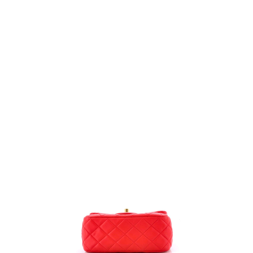 Pearl Crush Square Flap Bag Quilted Lambskin Mini
