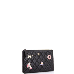 Charms Classic O Case Pouch Quilted Lambskin Small