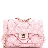 Puffy Bubbly CC Flap Bag Quilted Printed Calfskin Small