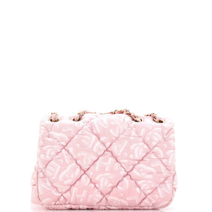 Puffy Bubbly CC Flap Bag Quilted Printed Calfskin Small
